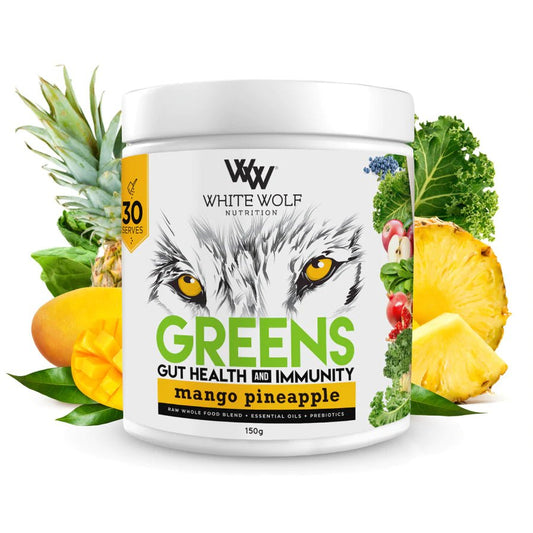 White Wolf Greens Powder 150g - Supplements - Mango Pineapple - The Cave Gym