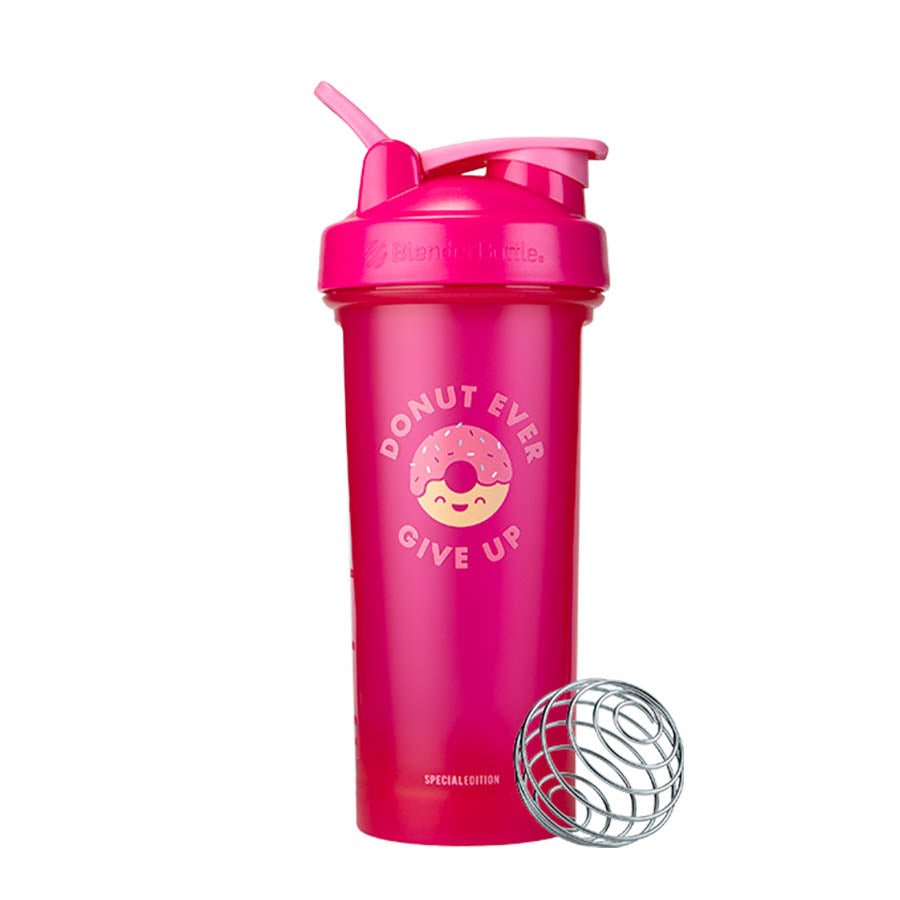 Blender Bottle Shaker Classic V2 - 828ml - Merchandise - Donut Ever Give Up Pink - The Cave Gym