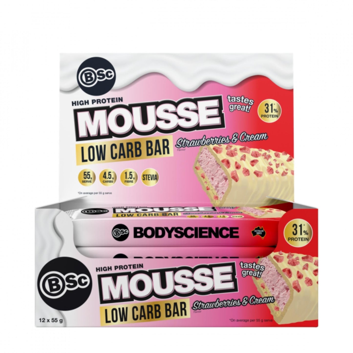 Body Science (BSc) - High Protein Low Carb Mousse Bar - Cafe - 55g - The Cave Gym