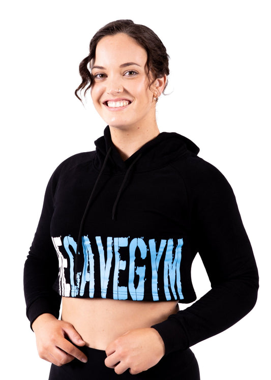 Cave Apparel - Women's Cropped Hoodie Blue - Merchandise - Blue - The Cave Gym