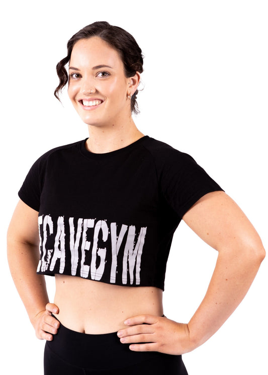 Cave Apparel - Women's Cropped Shirt Grey - Merchandise - Grey - The Cave Gym