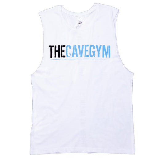 Cave Gym Men's Muscle Action Singlet White - Merchandise - XX-Small - The Cave Gym