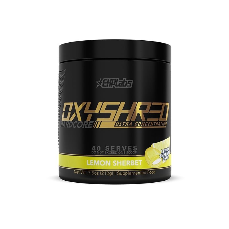 EHP Labs OxyShred Hardcore Ultra Concentration 40 Serves - Supplements - Lemon Sherbet - The Cave Gym