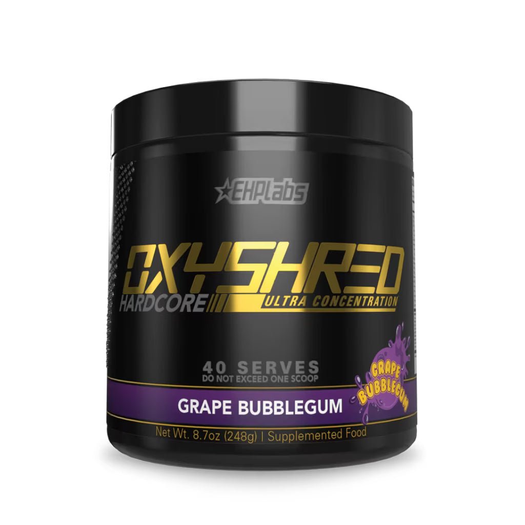 EHP Labs OxyShred Hardcore Ultra Concentration 40 Serves - Supplements - Grape Bubblegum - The Cave Gym