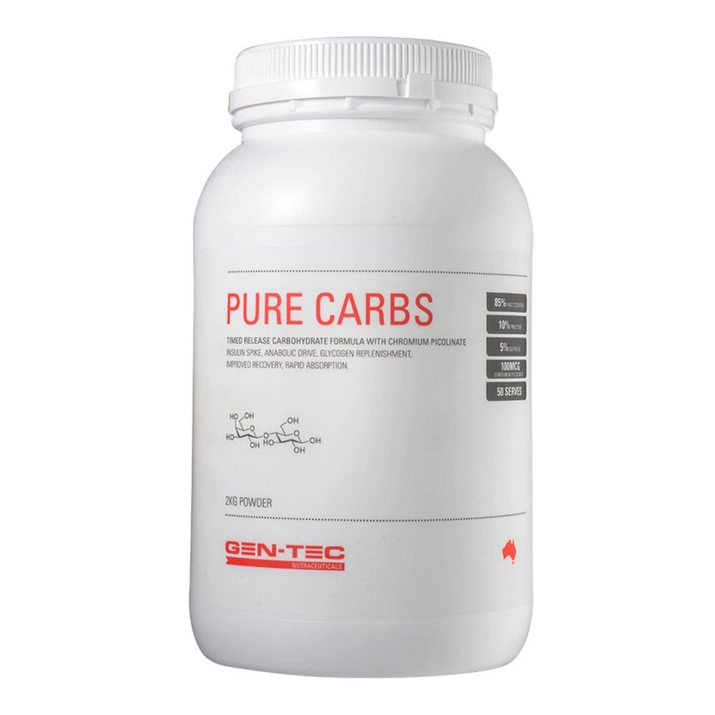 Gen-Tec Nutrition - Pure Carbs - Supplements - 2kg - The Cave Gym