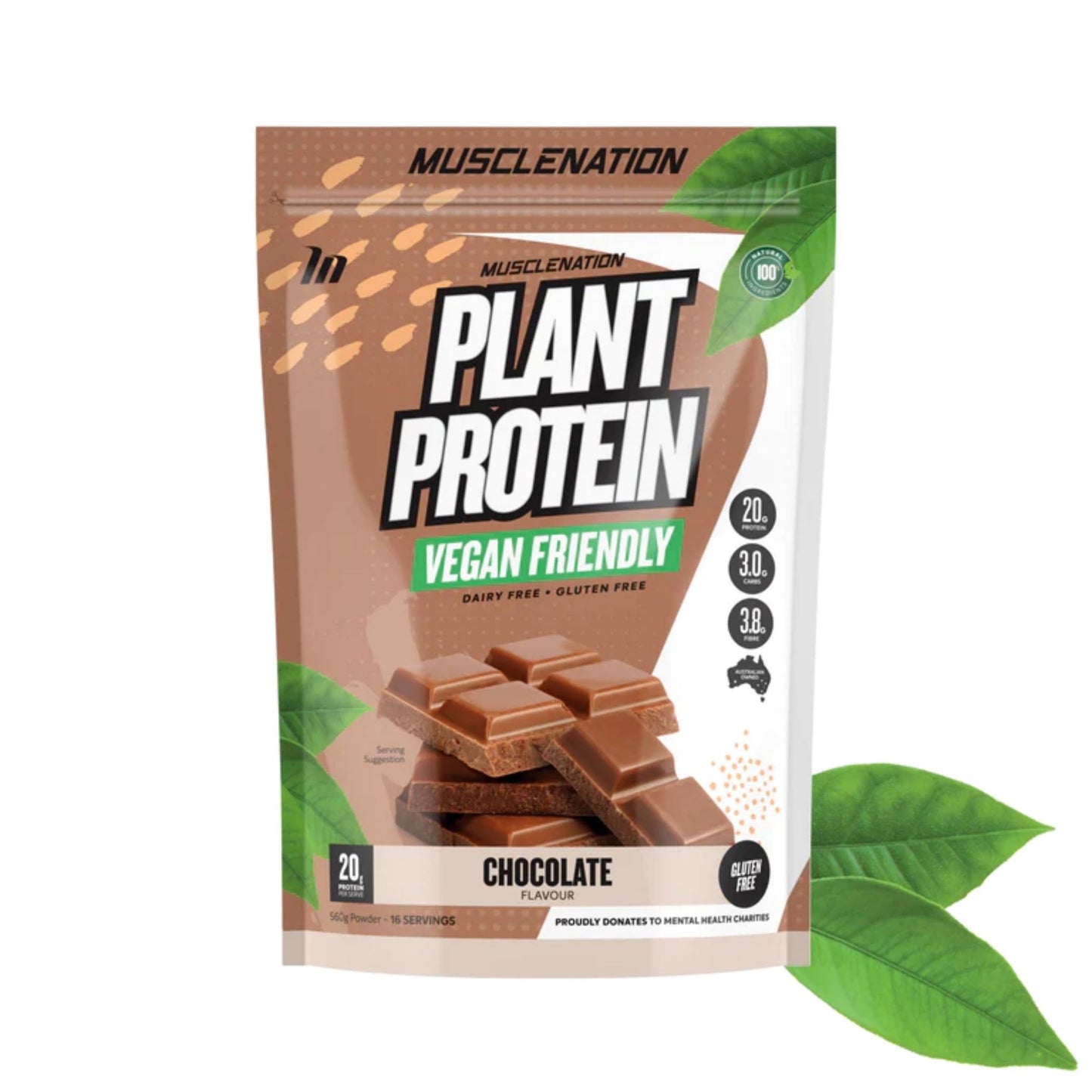 Muscle Nation - 100% Natural Plant Based Protein - Supplements - Chocolate - The Cave Gym