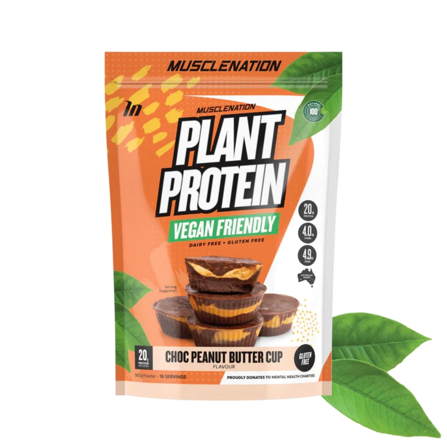Muscle Nation - 100% Natural Plant Based Protein - Supplements - Chocolate Peanut Butter Cup - The Cave Gym