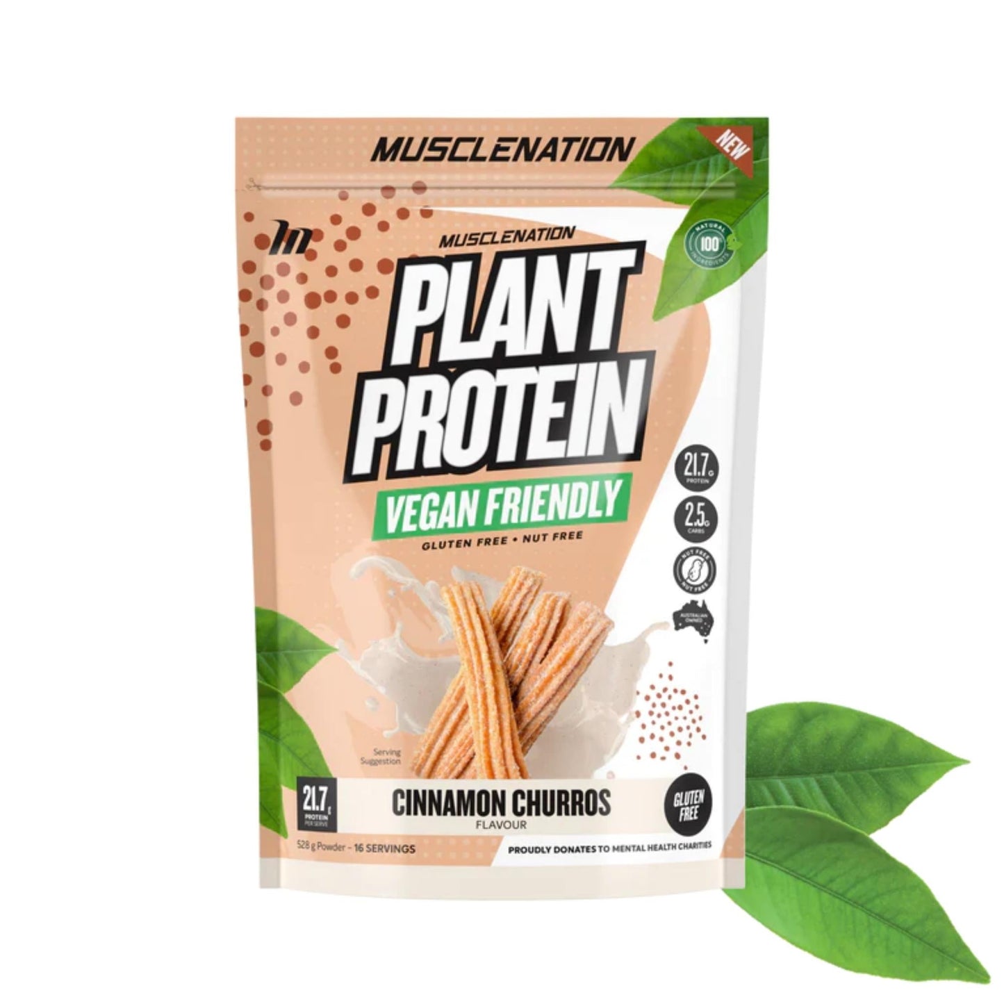 Muscle Nation - 100% Natural Plant Based Protein - Supplements - Cinnamon Churros - The Cave Gym