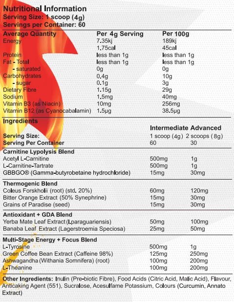 Red Dragon Nutritionals - Fireball Thermogenic - Supplements - 60 Serves - The Cave Gym