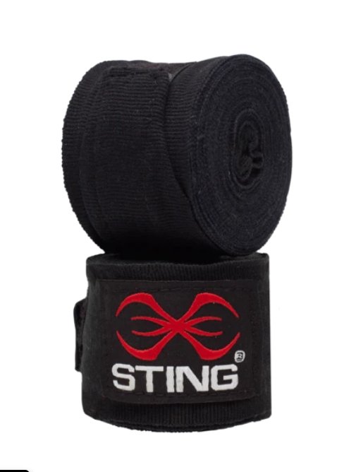 Sting Elasticised Hand Wraps 4.5m - Training Accessories - Black - The Cave Gym