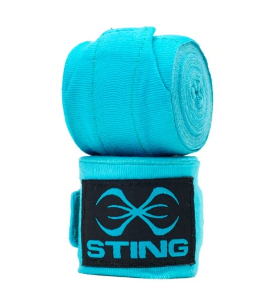 Sting Elasticised Hand Wraps 4.5m - Training Accessories - Teal Blue - The Cave Gym