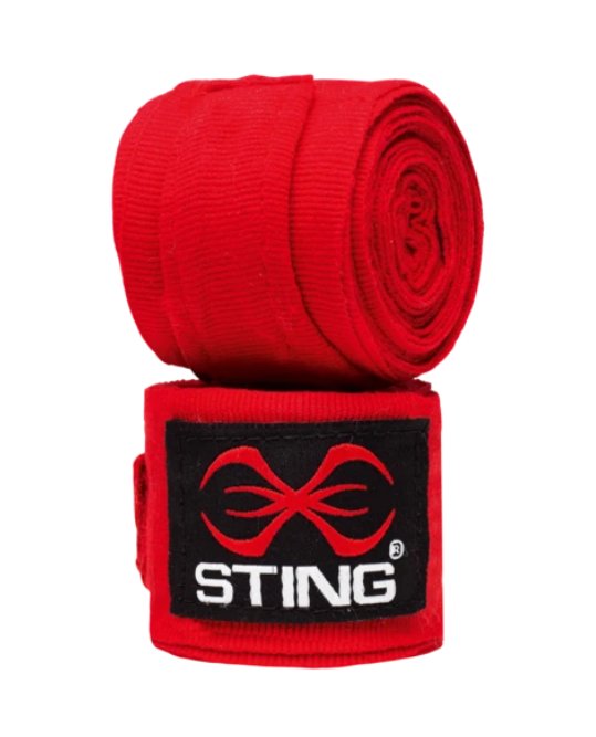 Sting Elasticised Hand Wraps 4.5m - Training Accessories - Red - The Cave Gym