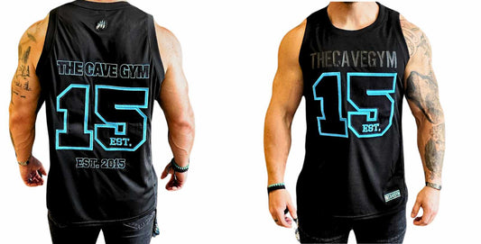 The Cave Gym - Basketball Jersey Embroidered - Merchandise - Black/Blue - The Cave Gym