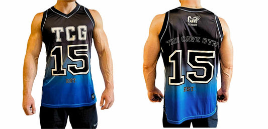 The Cave Gym - Basketball Jersey Sublimated - Merchandise - Black/Blue - The Cave Gym