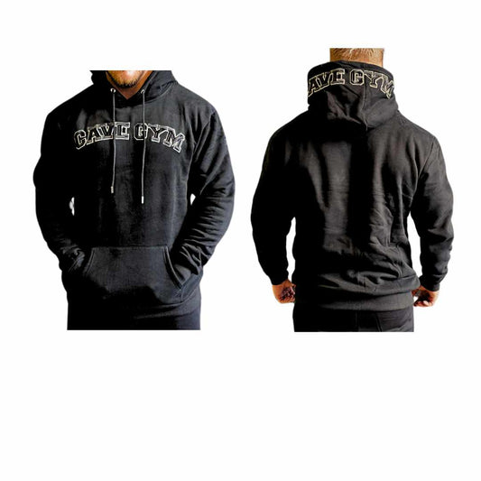 The Cave Gym - Hoodie 380gsm Cave Gym - Merchandise - Black 3D Embroidered - The Cave Gym