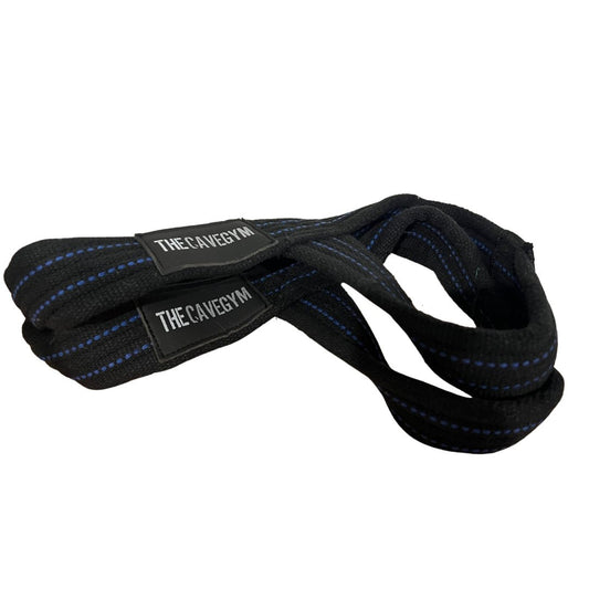 The Cave Gym - Lifting Straps Figure 8 Black/Blue - Training Accessories - The Cave Gym