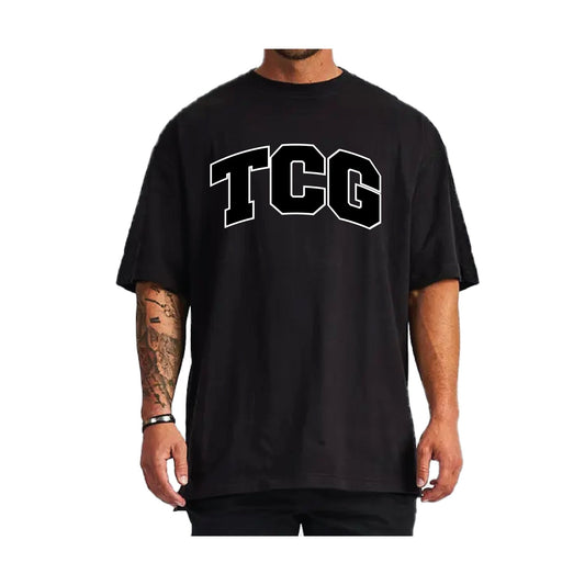 The Cave Gym - Oversized Tee TCG - Merchandise - Black/White - The Cave Gym
