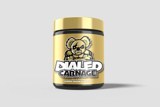 The X Athletics - Dialed Carnage Pre Workout 25 Serves - Supplements - Gold Rush Lemon Crush - The Cave Gym