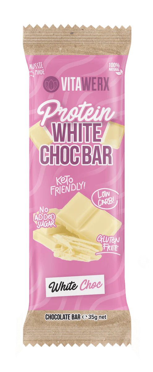 Vitawerx Protein Chocolate Bar 35g - Cafe - White Choc - The Cave Gym