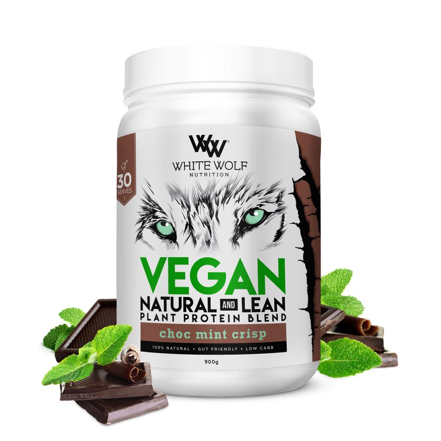 White Wolf Natural & Lean Vegan Protein 900g - Supplements - Chocolate Mint Crisp - The Cave Gym