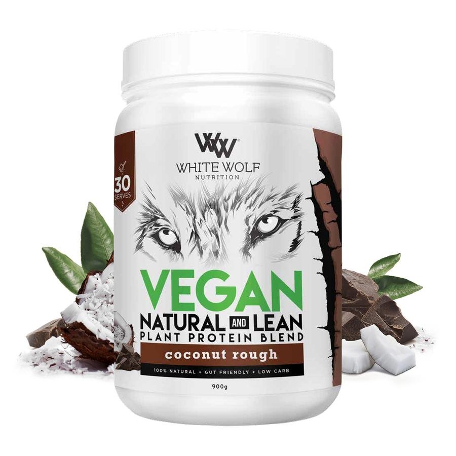 White Wolf Natural & Lean Vegan Protein 900g - Supplements - Coconut Rough - The Cave Gym