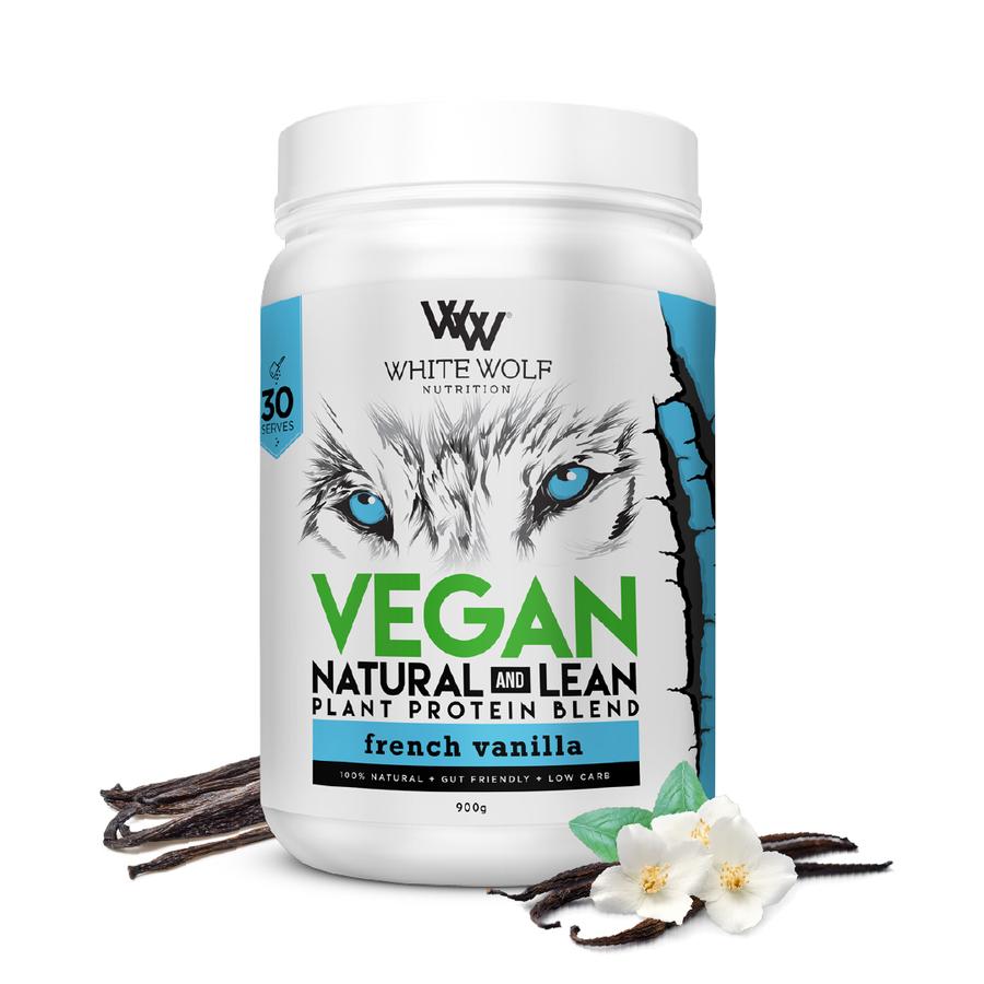 White Wolf Natural & Lean Vegan Protein 900g - Supplements - French Vanilla - The Cave Gym