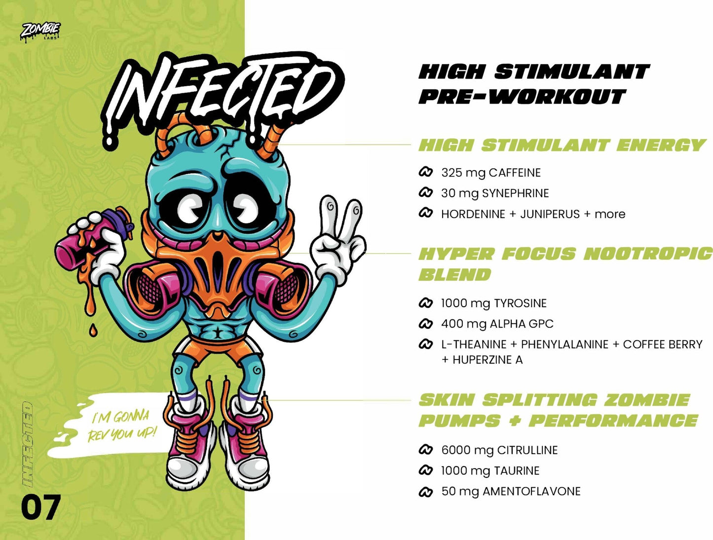 Zombie Labs - Infected Pre-Workout - 40 Serves/400g - The Cave Gym